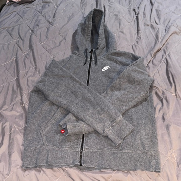 NIKE GREY ZIP UP HOODIE CHARCOAL - Picture 2 of 5
